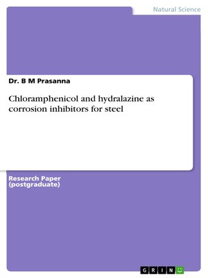 cover image of Chloramphenicol and hydralazine as corrosion inhibitors for steel